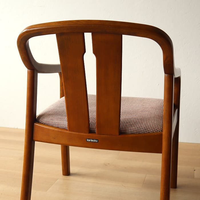 オールド カリモク アームチェア レトロ 肘付イス ③