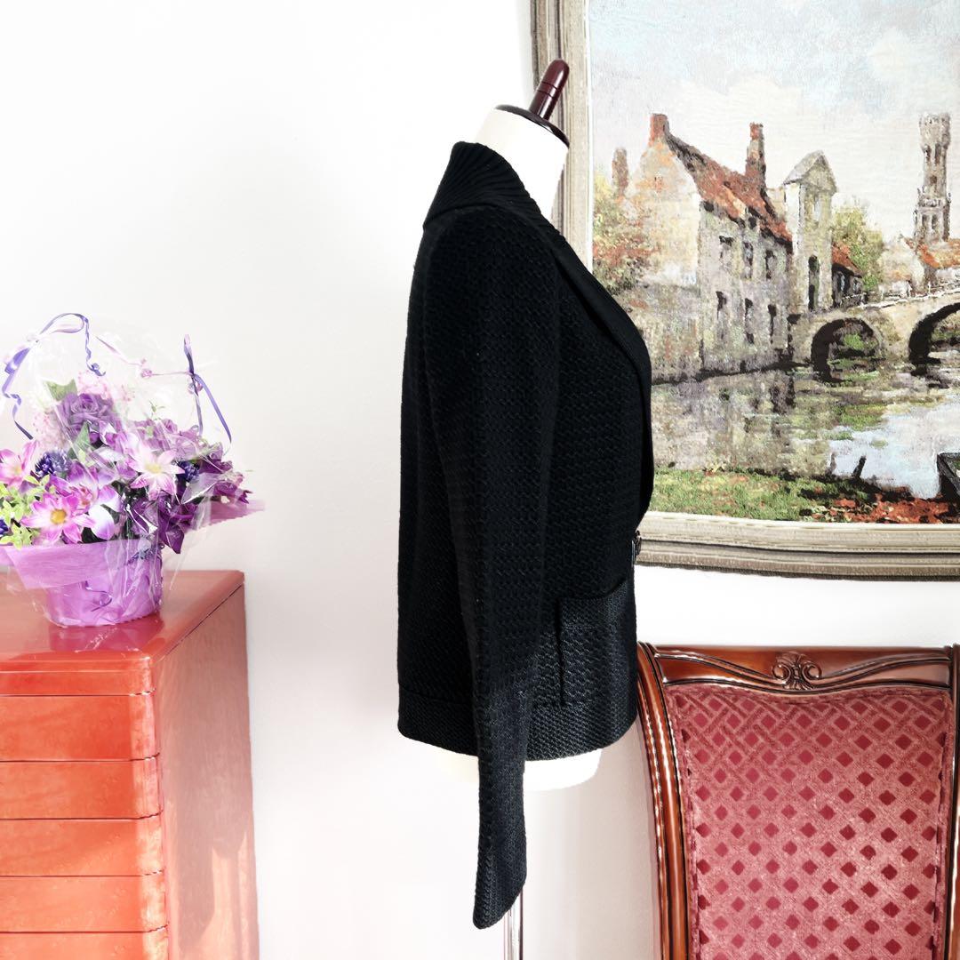 美品　サルバトーレフェラガモ ウール　本革　ニット　ジャケット　ガンチーニ