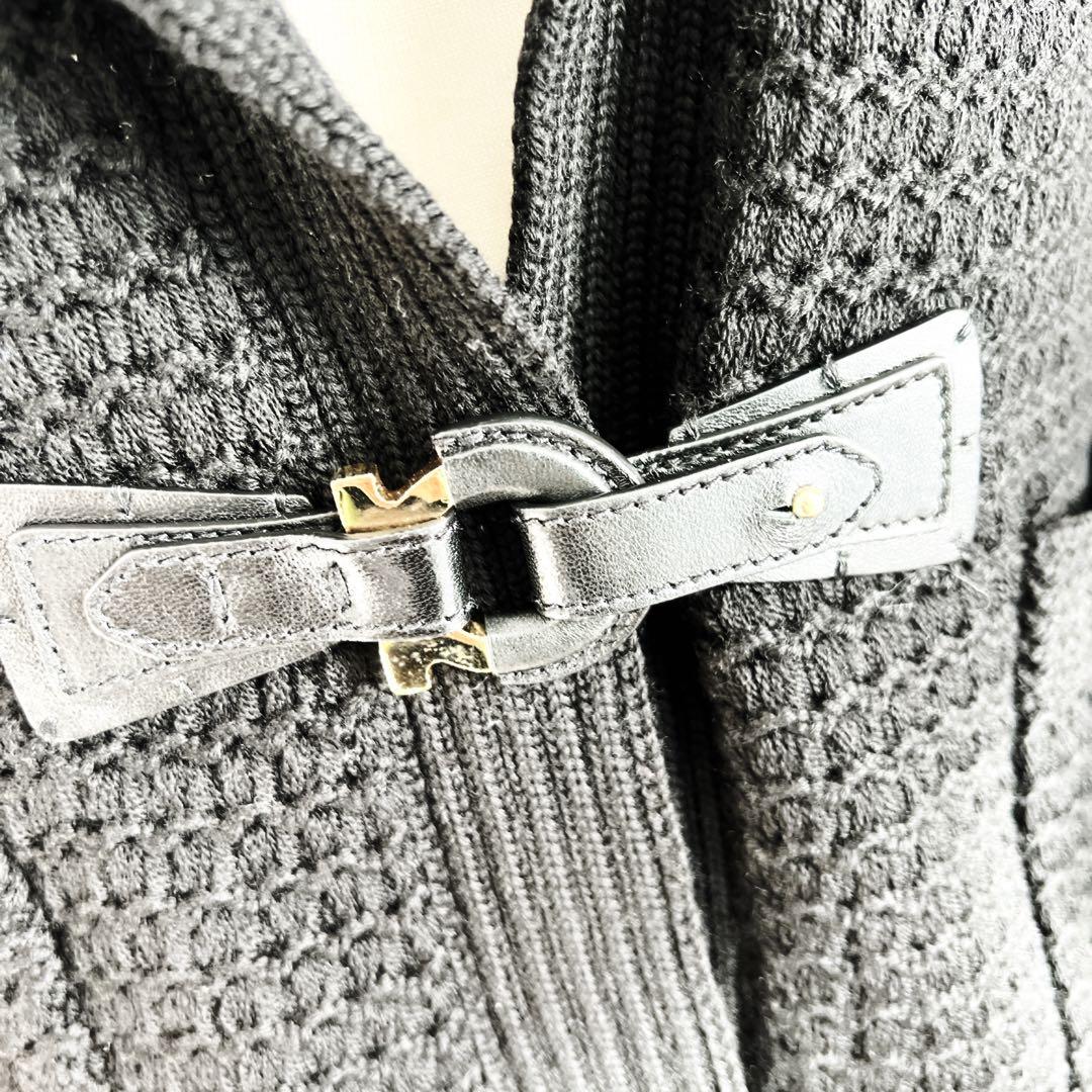 美品　サルバトーレフェラガモ ウール　本革　ニット　ジャケット　ガンチーニ