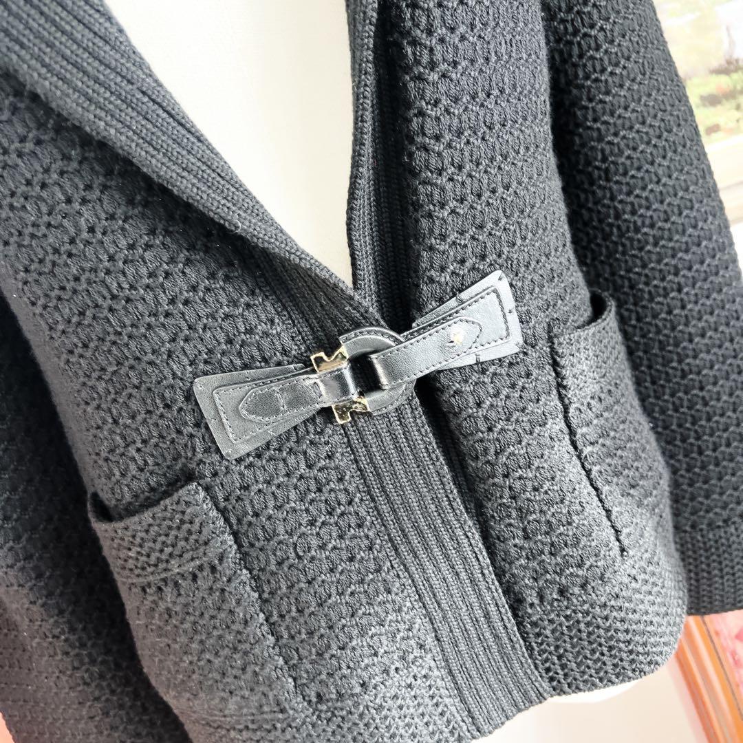 美品　サルバトーレフェラガモ ウール　本革　ニット　ジャケット　ガンチーニ