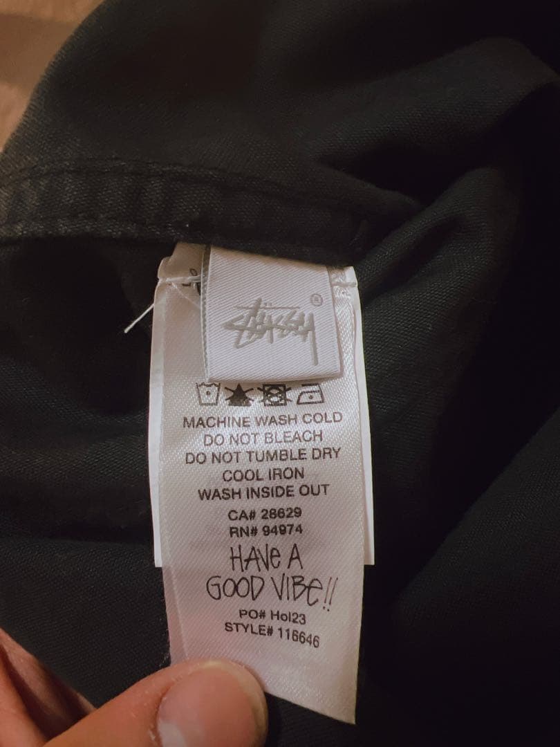 STUSSY NYCO flight pants \"M\" 黒