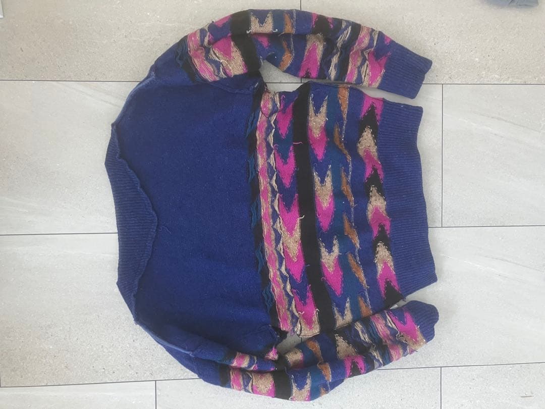 70s Issey Miyake インターシャ ボートネックニット 初期