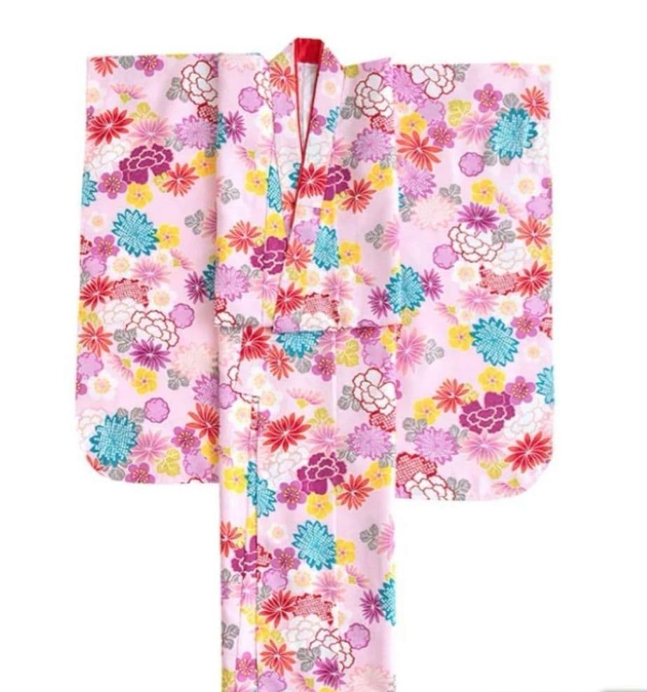 京越 七五三 7歳 女の子 四つ身着物 蝶菊水帯 結び帯 作り帯 帯揚げ付き