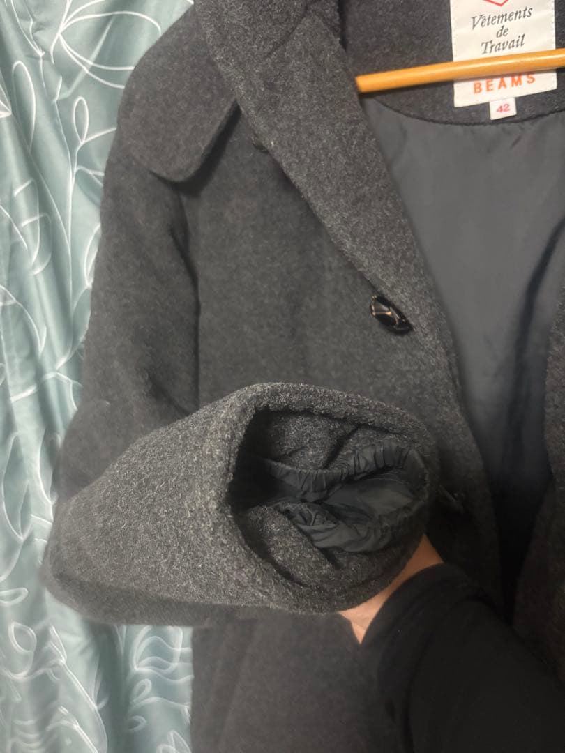 ダントン ビームス別注 ウールモッサ ダウンジャケット くるみ 黒グレー 42