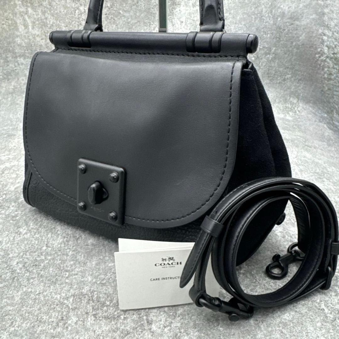 美品　コーチ　ドリフター　ターンロック　2way　ブラック　38389