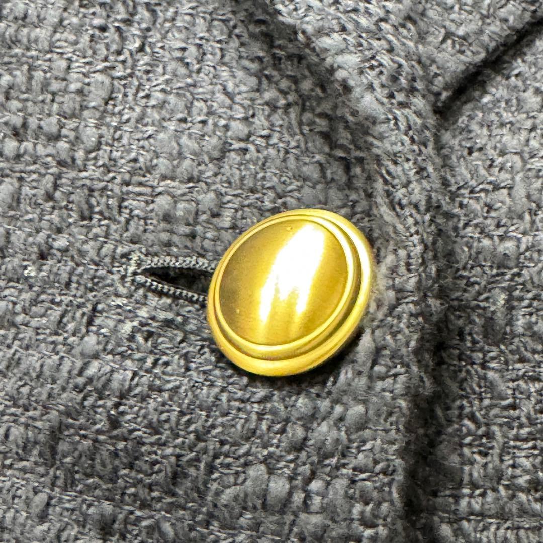 イエナ 22年 ツイードテーラードジャケット 金ボタン 38 ネイビー