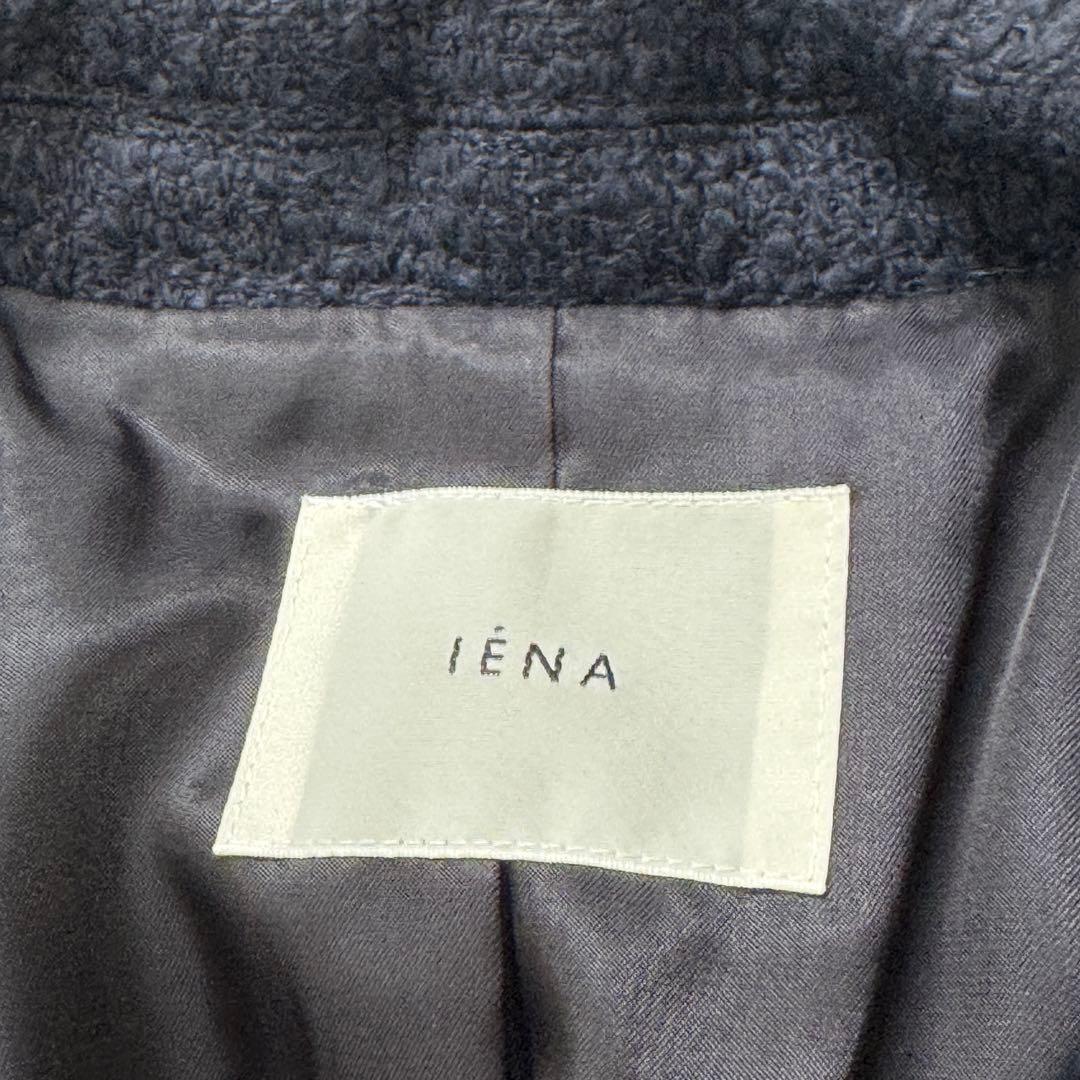 イエナ 22年 ツイードテーラードジャケット 金ボタン 38 ネイビー