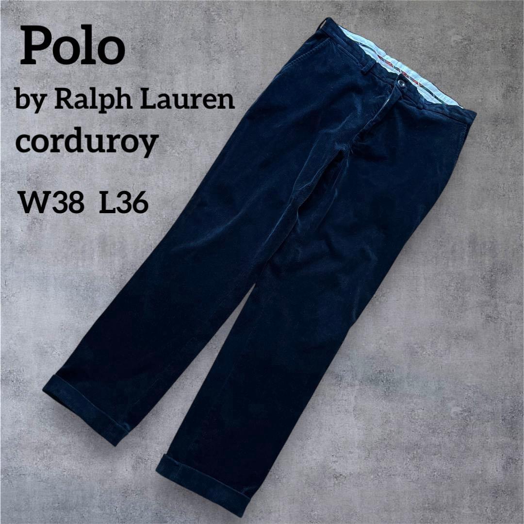 Polo Ralph Lauren コーデュロイパンツ 濃紺 38×36 ダブル