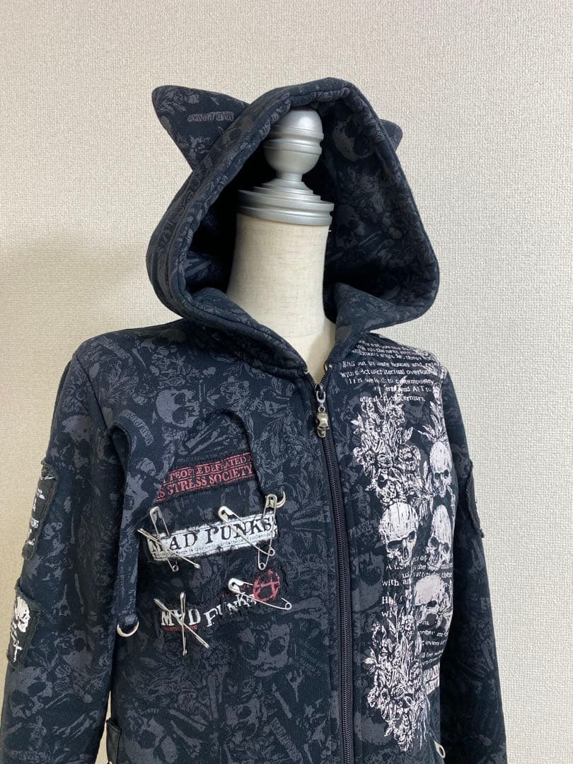 MAD PANKS 猫耳 ロングパーカー 平成