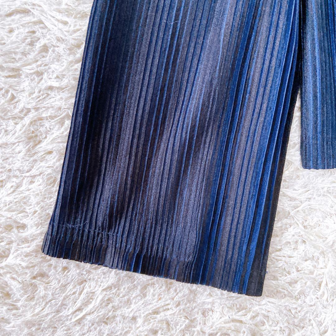 プリーツプリーズ　イッセイミヤケ 総柄　カットソー　L