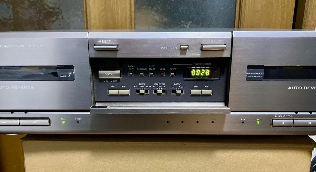 【完動・美品】ダブルカセットデッキ　ONKYO　K-100