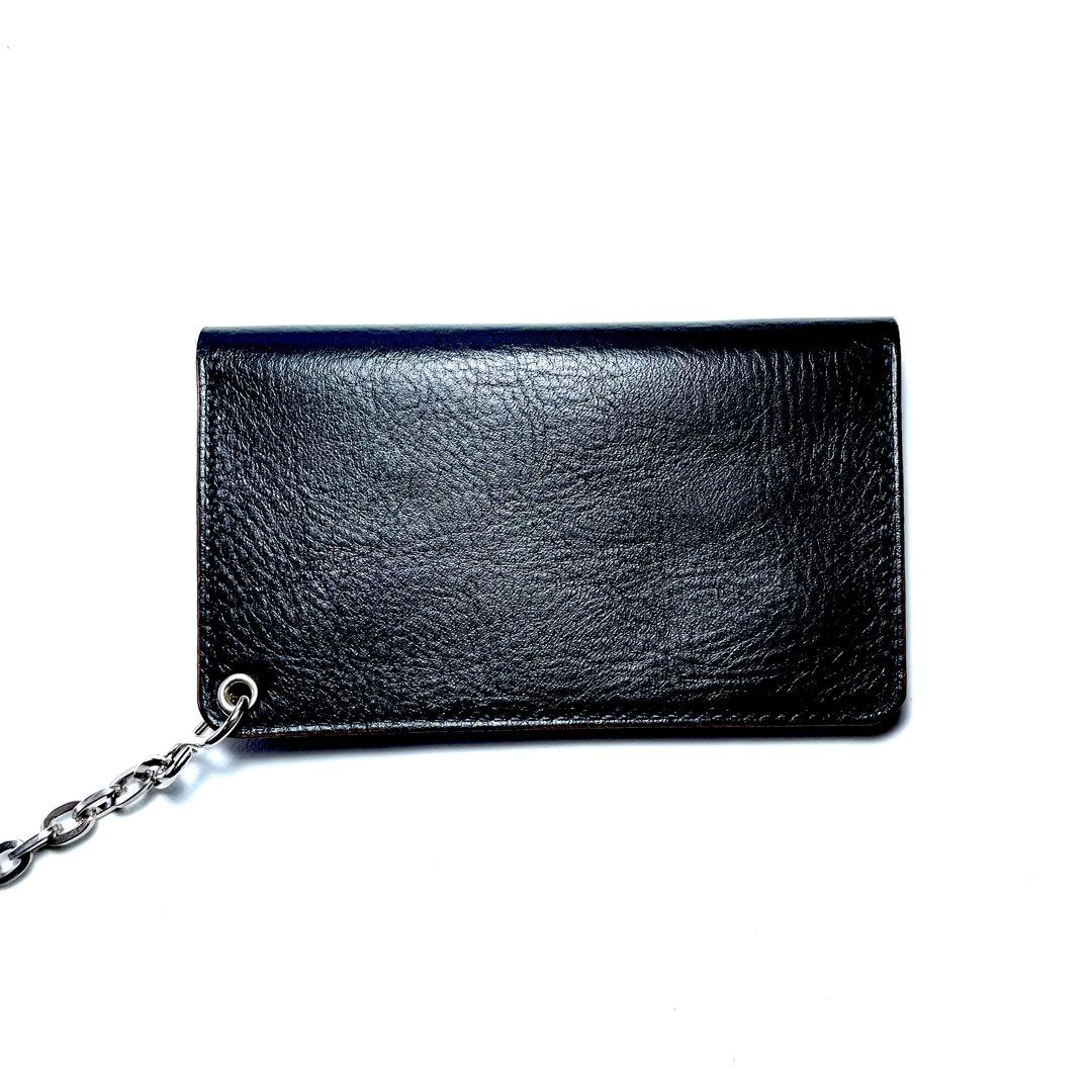 ミドルトラッカーウォレット　ホースハイド　デッドストックジッパー　前面ポケット