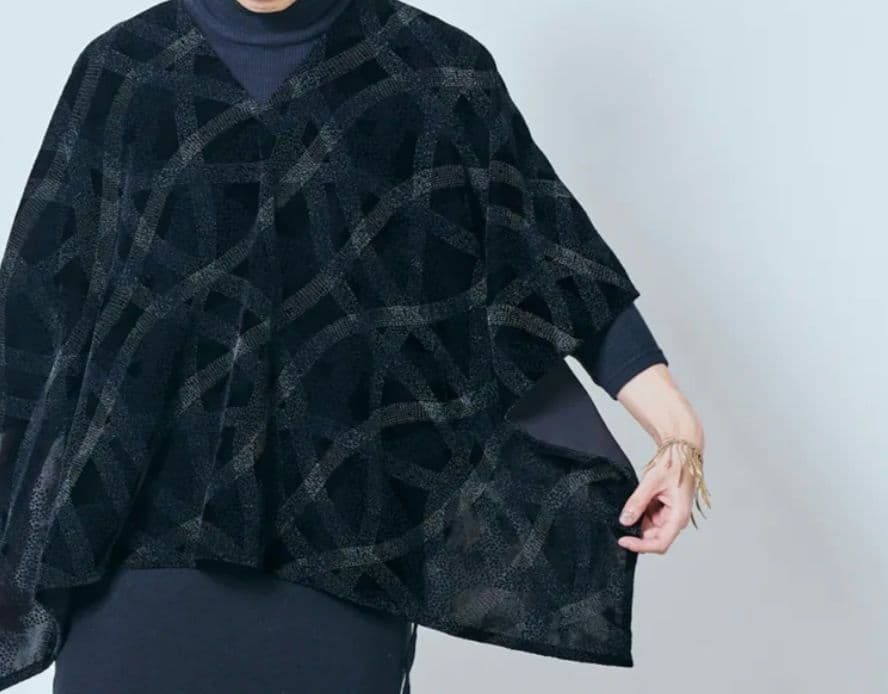中川政七商店 2024AW 布ぬの やたらフロック マント ベスト 黒