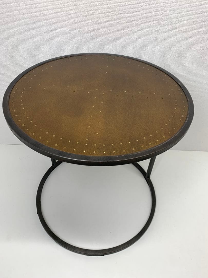 関家具 エルマ ラウンドサイドテーブル50 真鍮板 Φ50cm