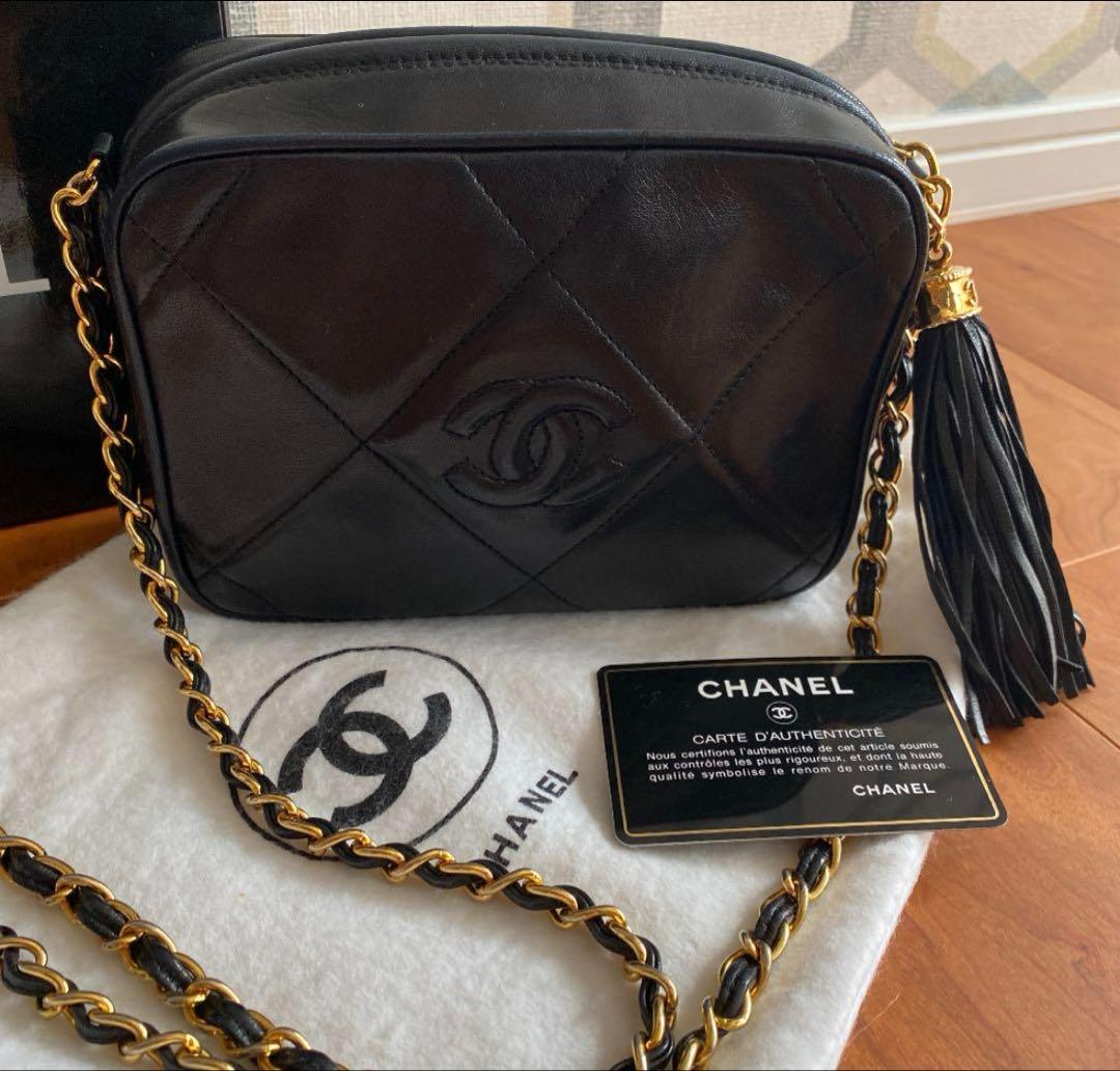 美品　シャネル チェーンショルダー ラムスキン
