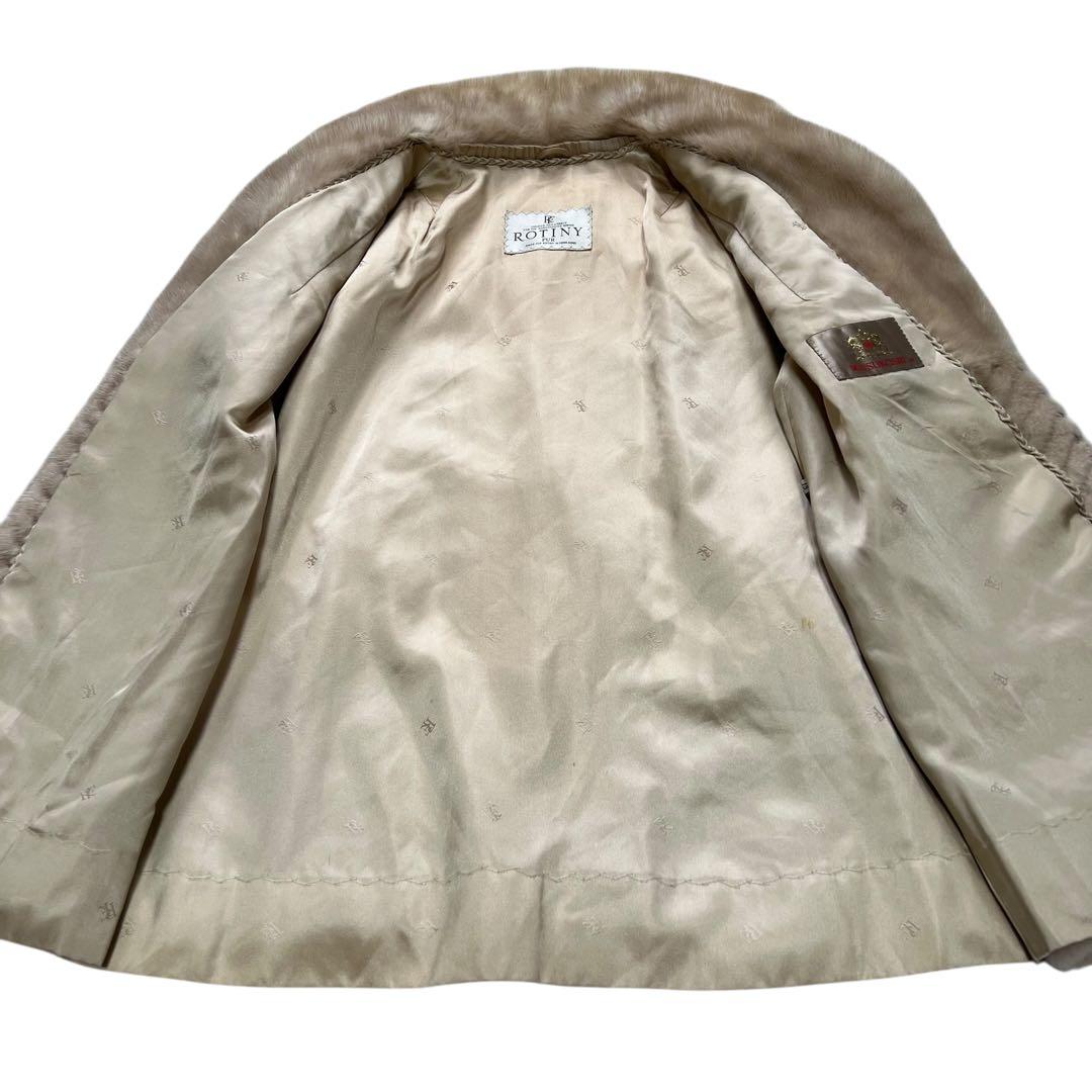 パステルミンク 毛皮コート シェブロン ヘリンボーン リアルファー 13号