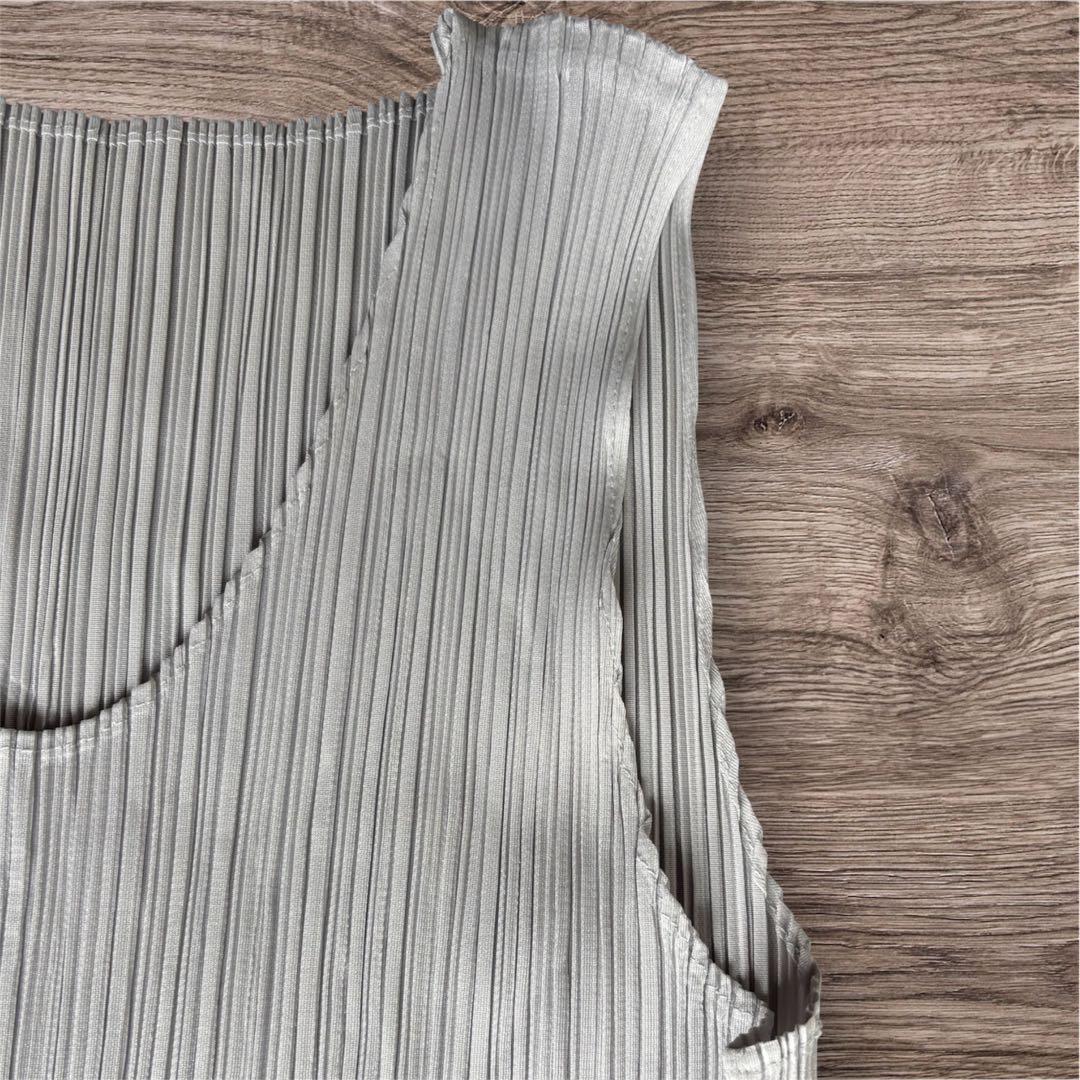 PLEATS PLEASE ロングタンクトップ ノースリーブワンピース グレー