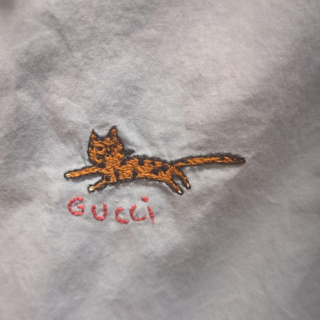 tai さま専用 GUCCI 水色 長袖シャツ 猫刺繍