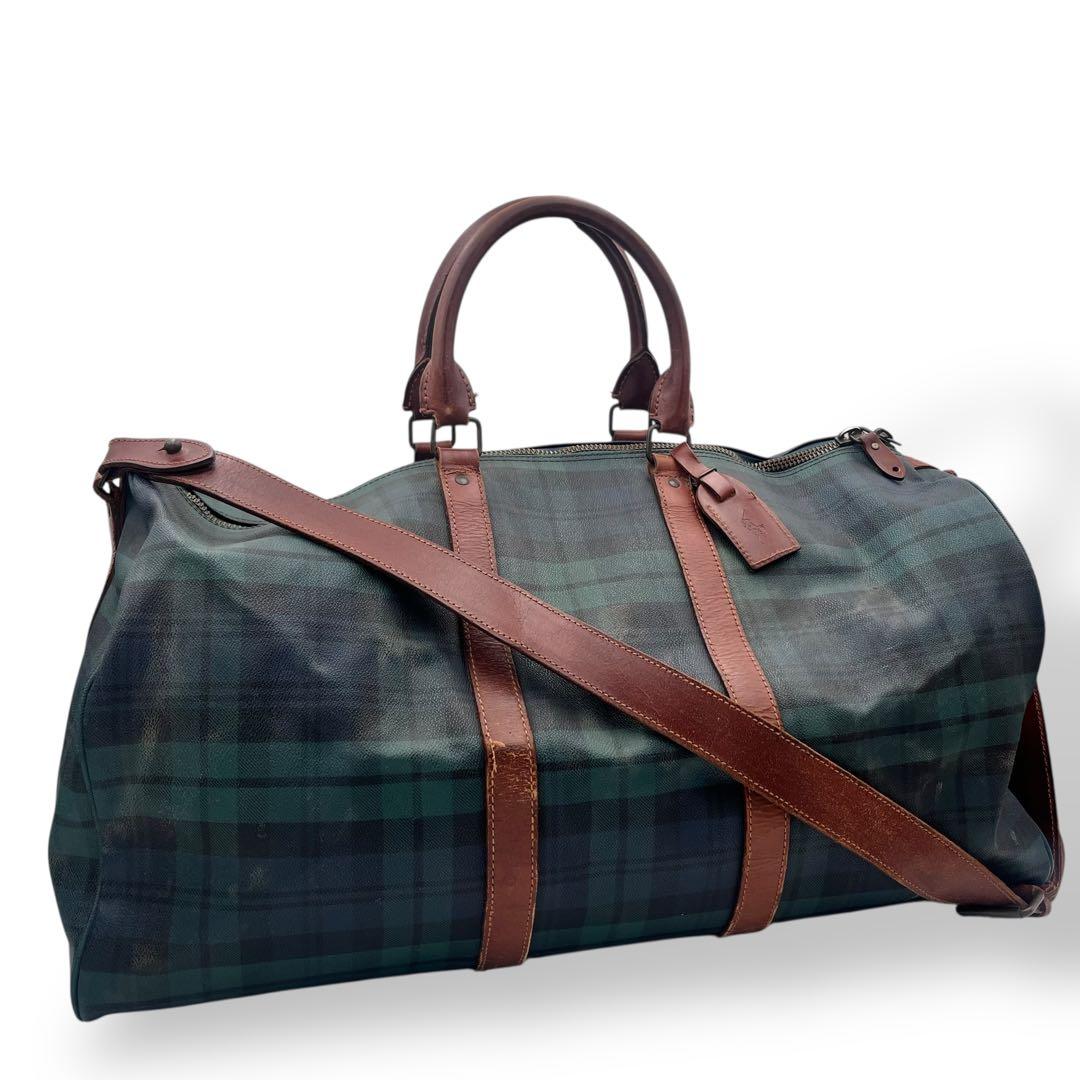 【売り切り価格】RALPH LAUREN ボストンバッグ グリーン レザー