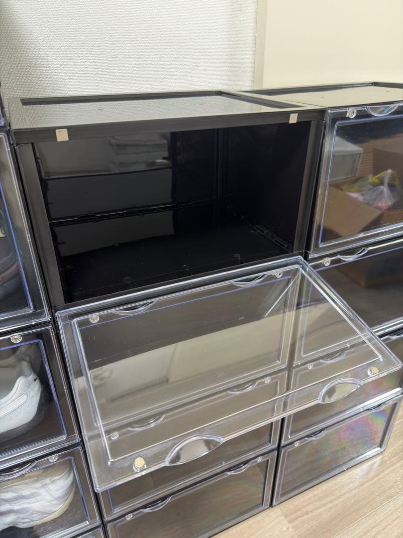 k*0様 18個組　黒　スニーカーケース　シューズボックス　靴箱NIKE adi