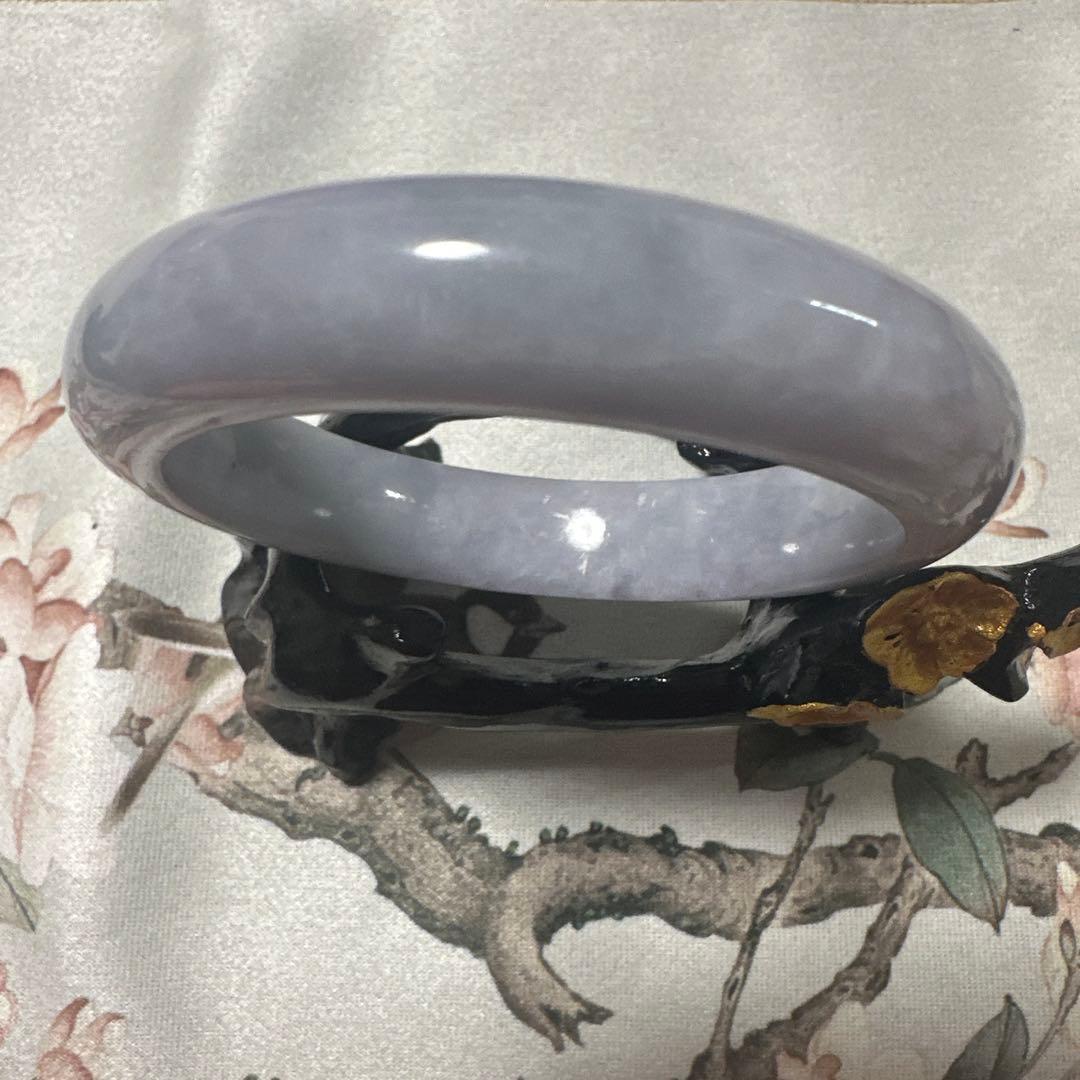 天然翡翠バングル（淡紫灰色・内径58.0mm）