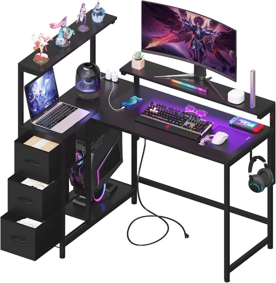 NN LunarLight パソコンデスク L型デスク 左右差し替え可