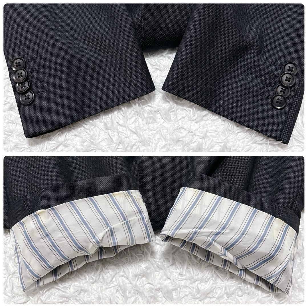 フィンテス 3ピース スーツ セットアップ Super110's 黒 A6 L