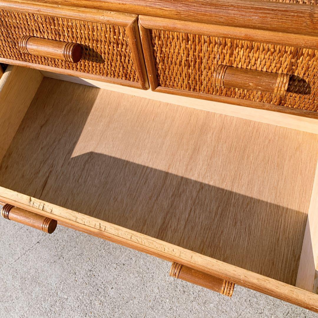 ラタン10杯チェスト 昭和レトロ エスニック アジアン 籐家具 ラタン 古民具