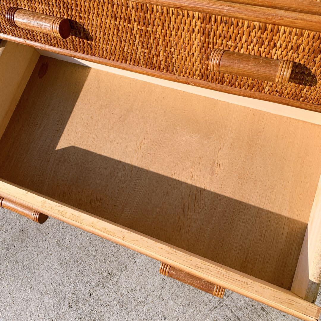 ラタン10杯チェスト 昭和レトロ エスニック アジアン 籐家具 ラタン 古民具