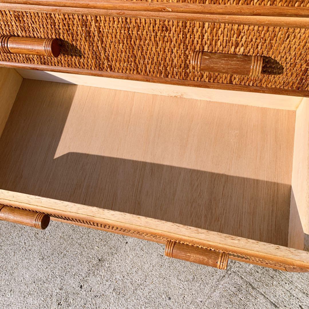 ラタン10杯チェスト 昭和レトロ エスニック アジアン 籐家具 ラタン 古民具