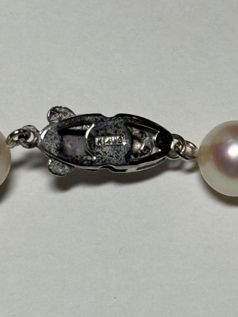 真珠 ネックレス 魚型留め具　K14WG 　　hc-2nd