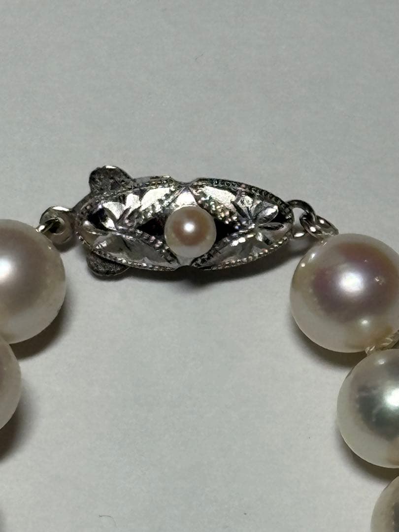 真珠 ネックレス 魚型留め具　K14WG 　　hc-2nd