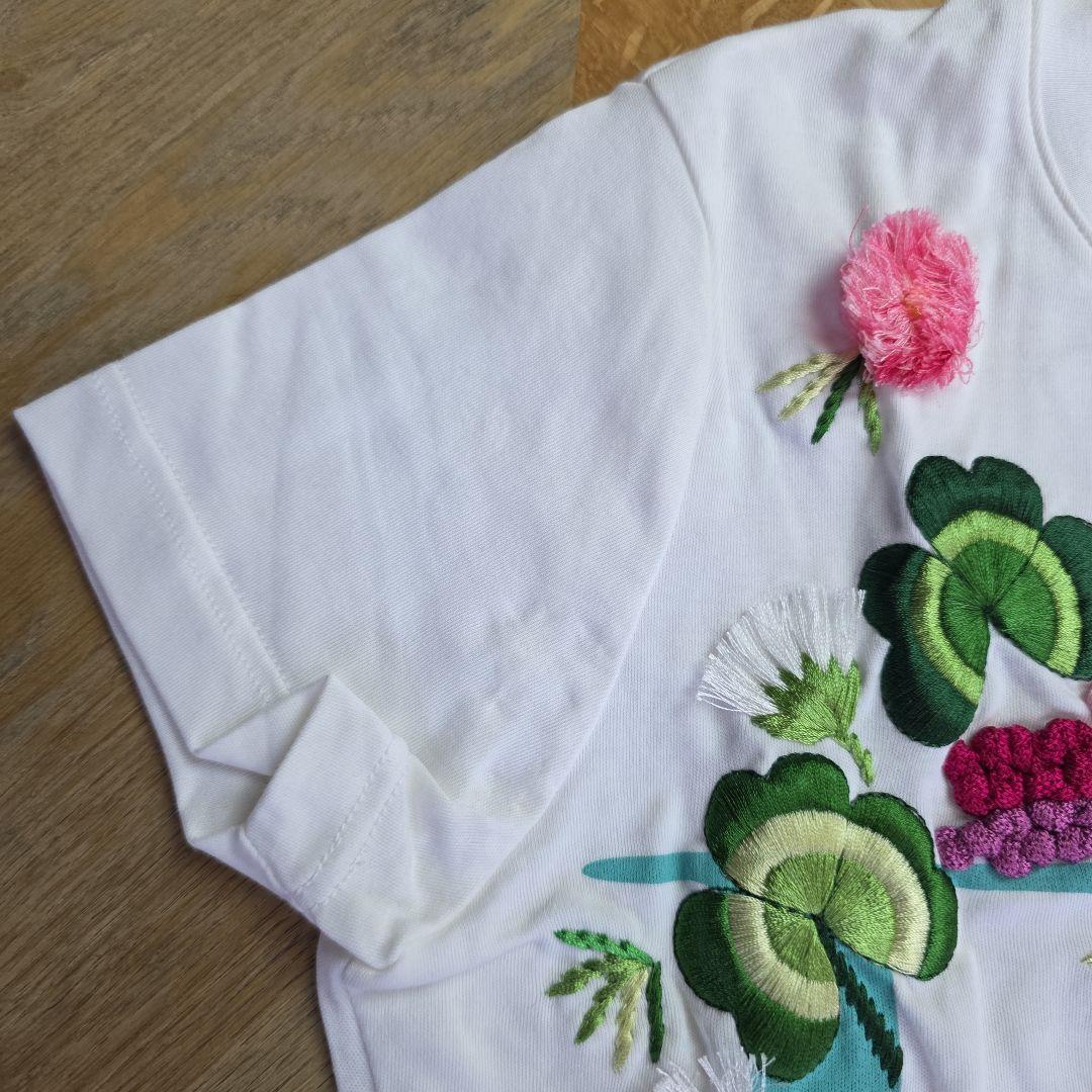 超希少　クリスチャンディオール♡花柄刺繍Tシャツ ロゴ　ガリアーノ期　y16