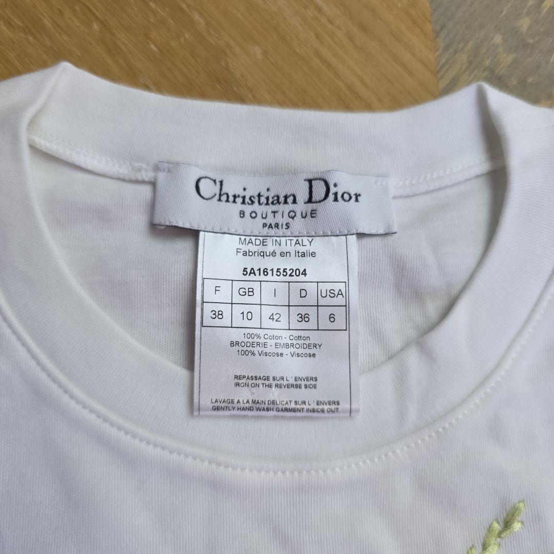超希少　クリスチャンディオール♡花柄刺繍Tシャツ ロゴ　ガリアーノ期　y16