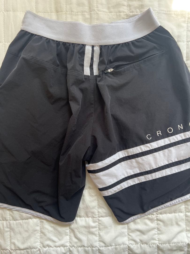 CRONOS ストライプ ショートパンツ 黒