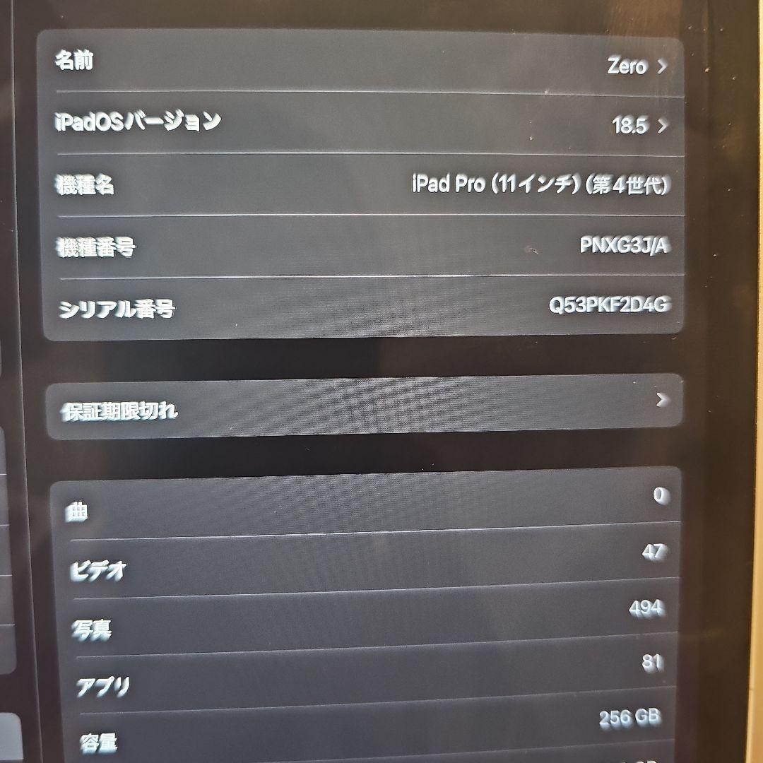 iPad Pro 11インチ 第4世代 シルバー 256GB