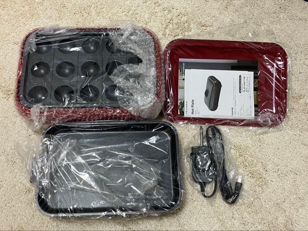 お値下げ【未使用】レコルト ホットプレート RHP-1(R) たこ焼きプレート付