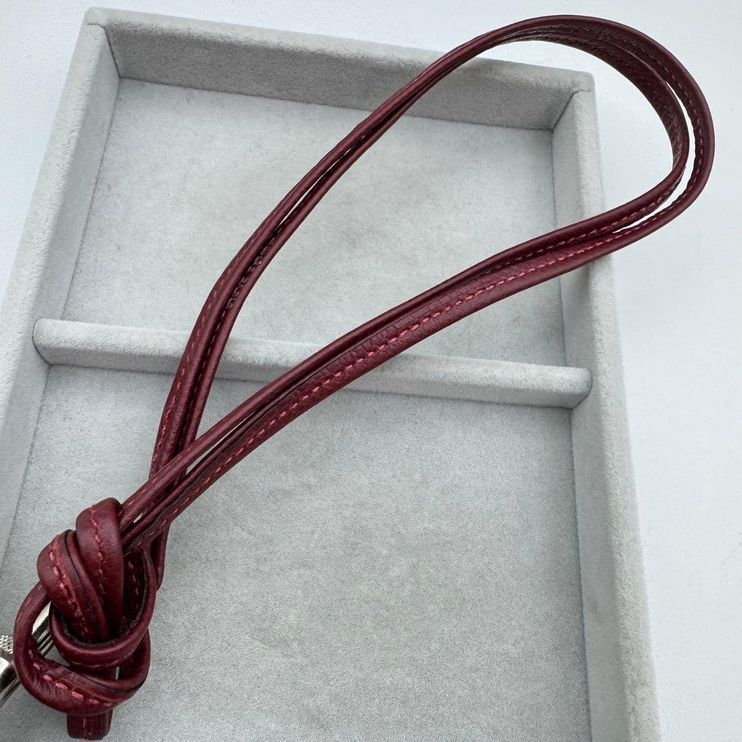 【人気】HERMES シフレ ドッグホイッスル 犬笛 ペンダント　ワイン