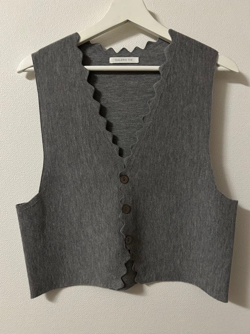 【タグなし新品未使用】GALERIE VIE ウーステッドミラノリブ ベスト