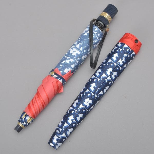 美品◇クリスチャン・ディオール トロッター 折りたたみ傘 カバー付き ネイビー