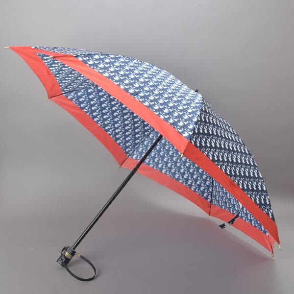 美品◇クリスチャン・ディオール トロッター 折りたたみ傘 カバー付き ネイビー