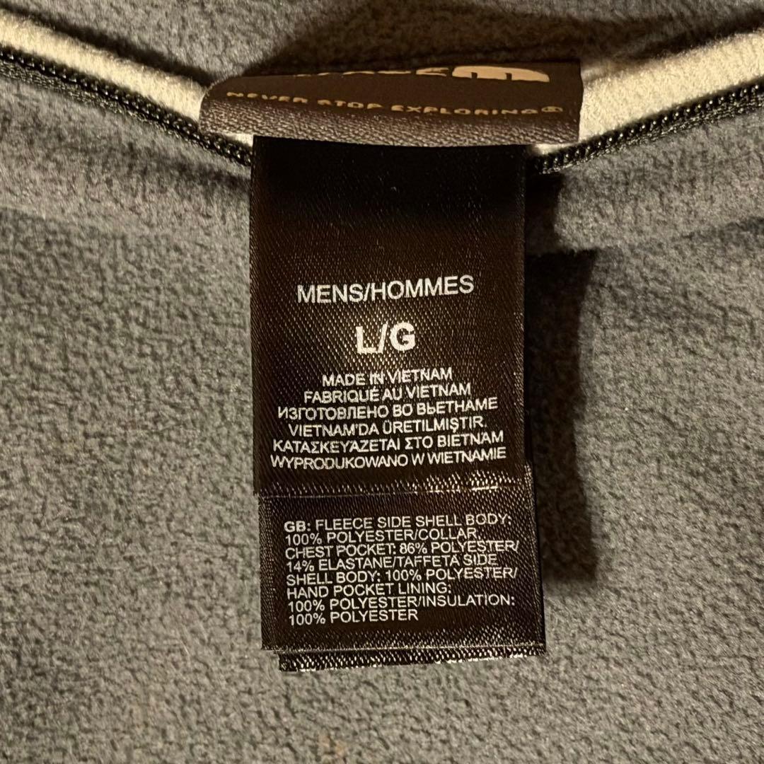 【ザ・ノースフェイス】リバーシブルベスト　L 刺繍ロゴ　ナイロン地　フリース地