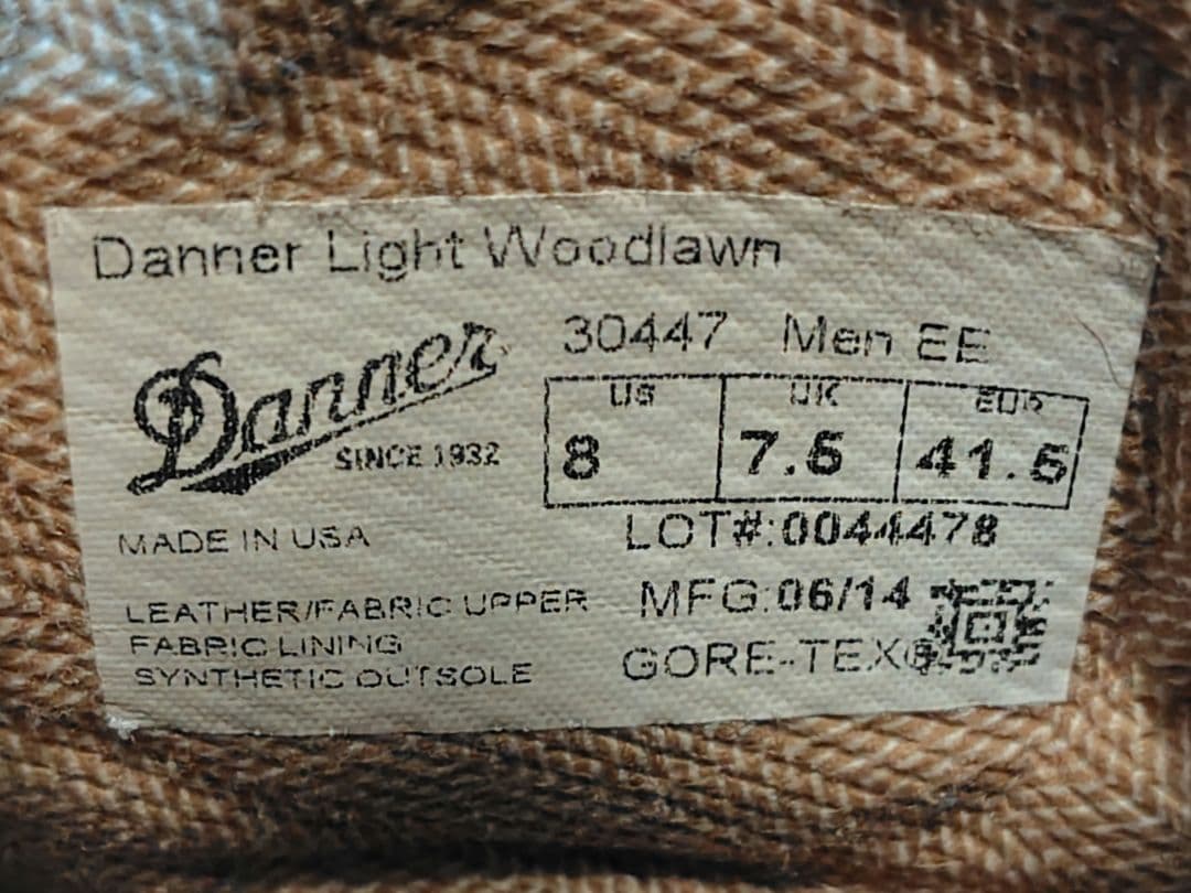 R*n様 【メンテナンス済】ダナーライト ウッドローン 30447 US8.0E