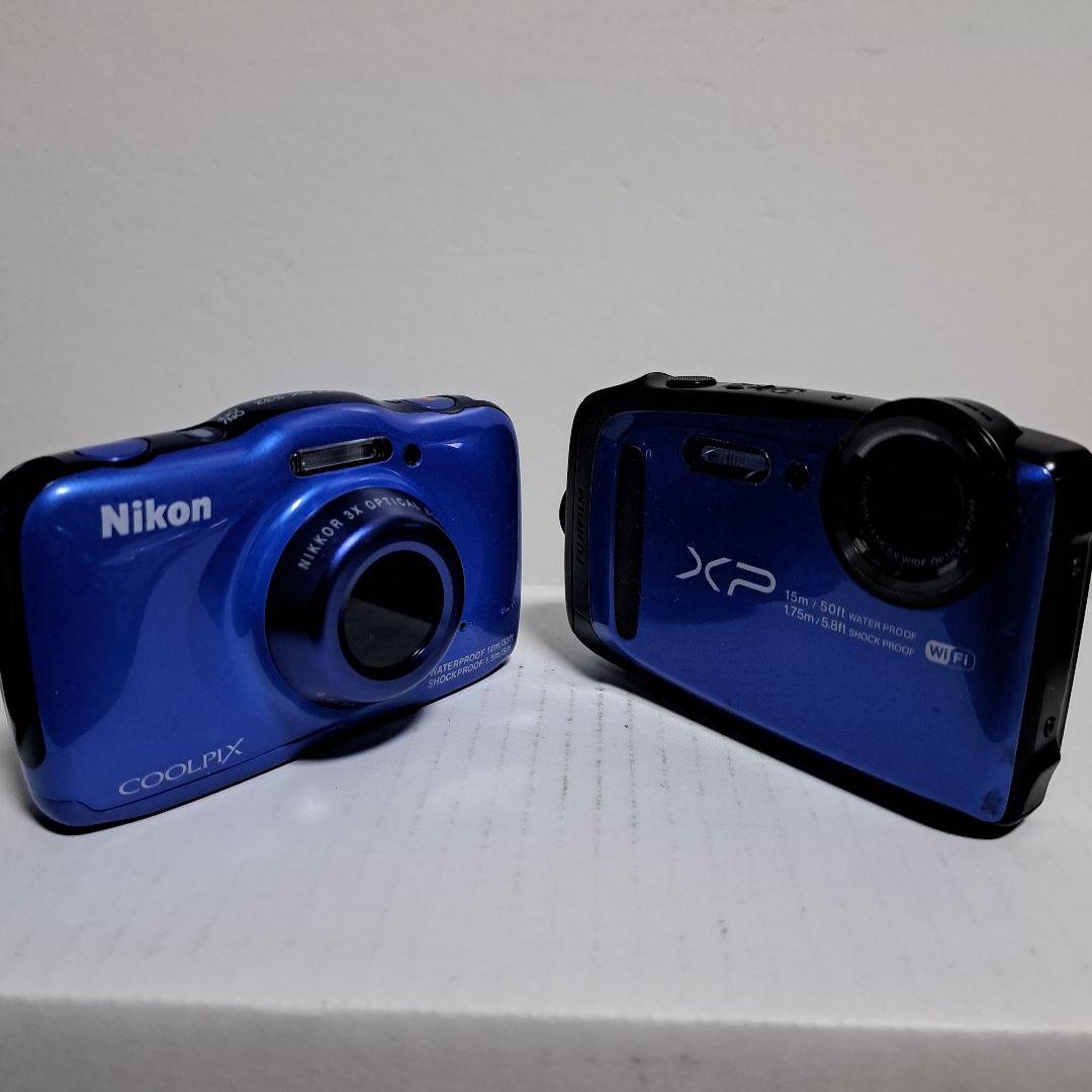 COOLPIX S32 FinePix XP90 2台セットジャンク動作未確認