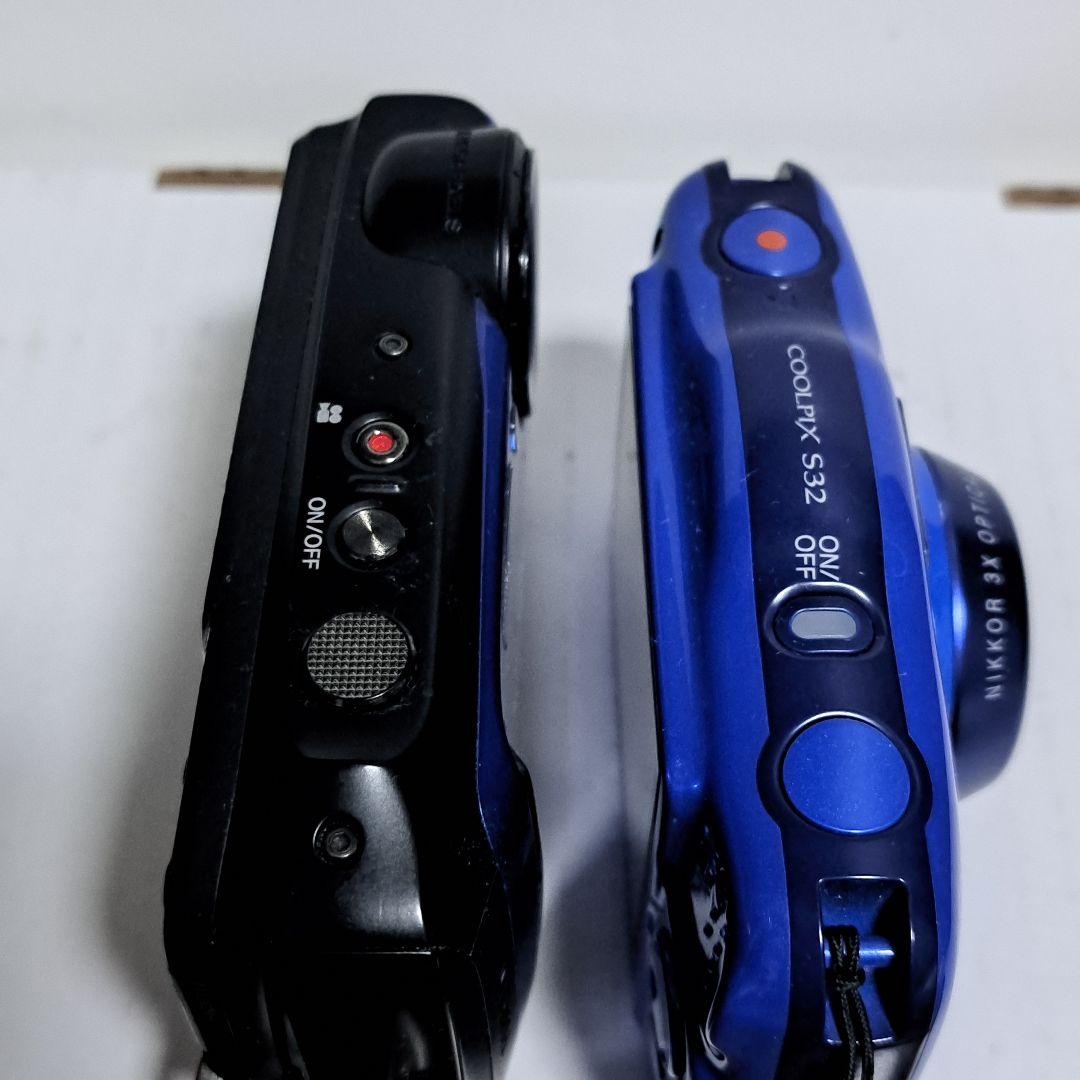 COOLPIX S32 FinePix XP90 2台セットジャンク動作未確認