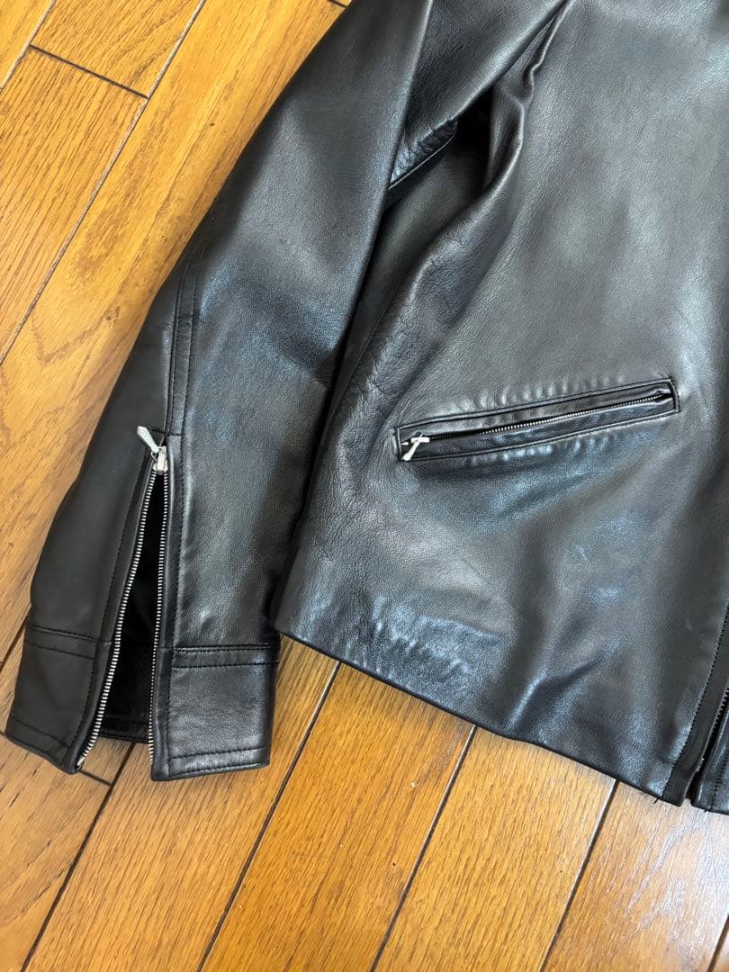 アニエスベー スペシャル　羊革　シングルライダース風　革ジャン　フランス製