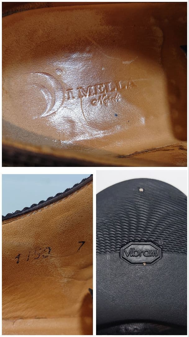 ディメッラ 内羽根 ウィングチップ レザー ビジネス 黒 Vibram