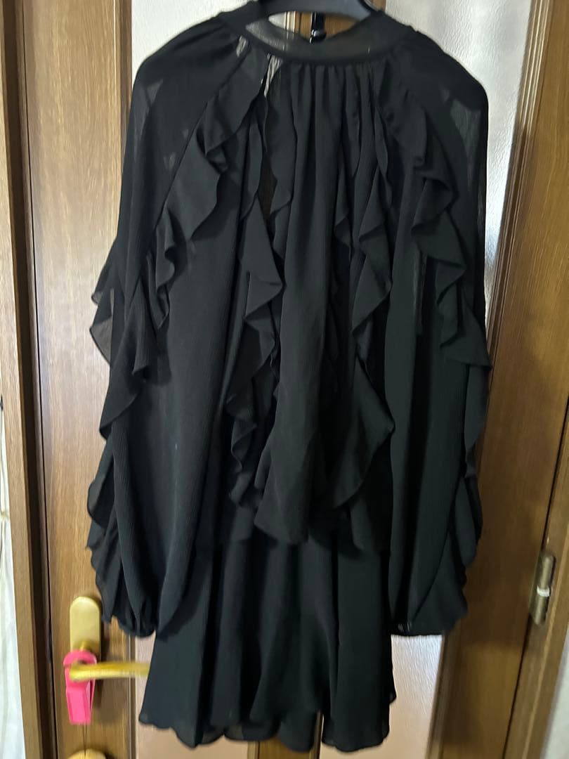 ココディール岡崎紗絵コラボカスケードボウタイフリルミニワンピース