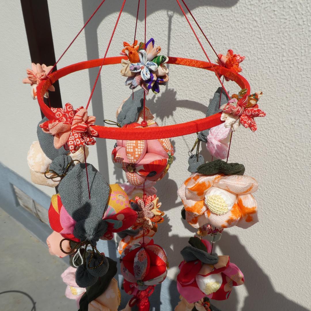 古布　正絹　吊るし雛　錦紗縮緬　疋田模様　麻の葉　くくり花　さげもん　鬼しぼ