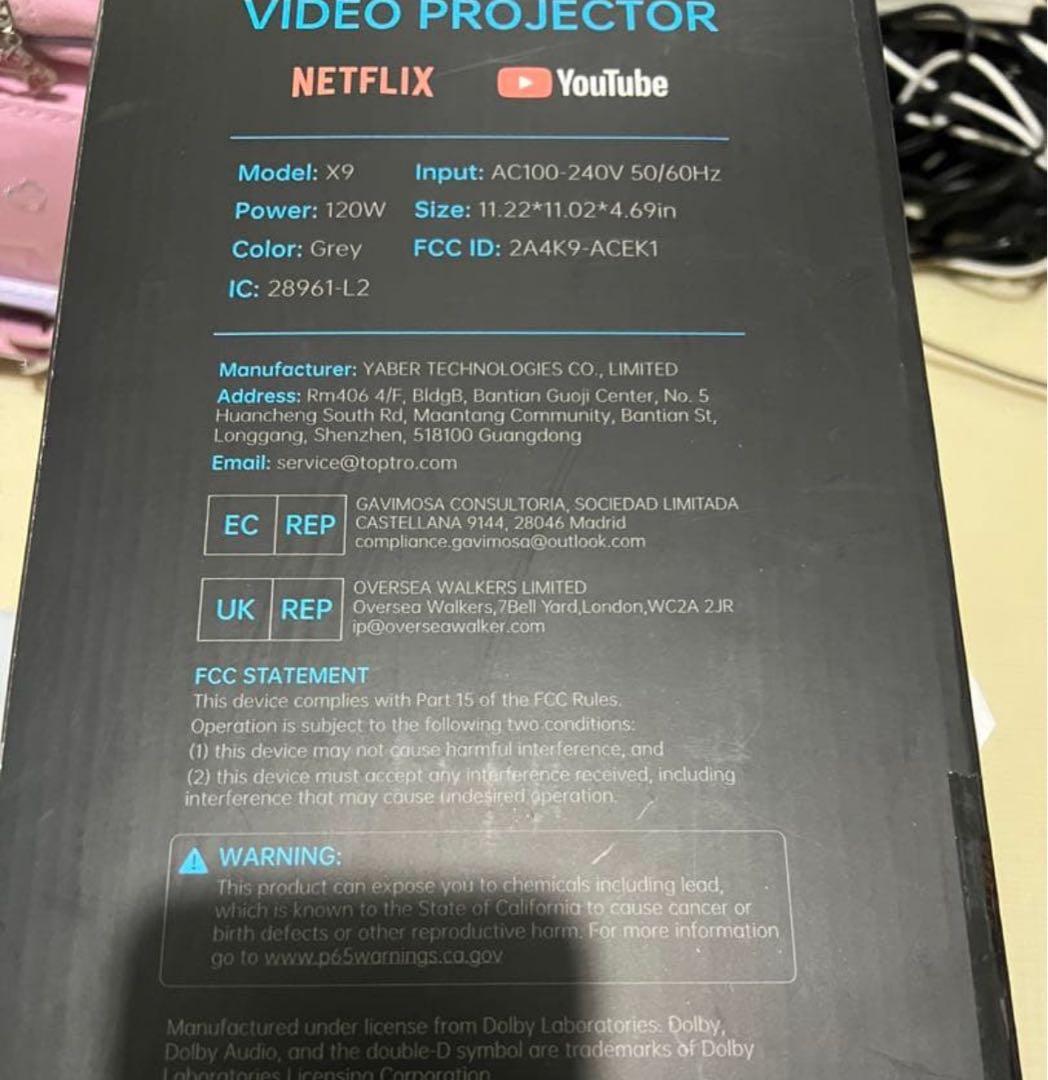 【公式ライセンス製品】TOPTRO X9 プロジェクター